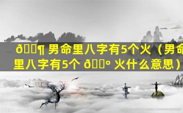 🐶 男命里八字有5个火（男命里八字有5个 🌺 火什么意思）